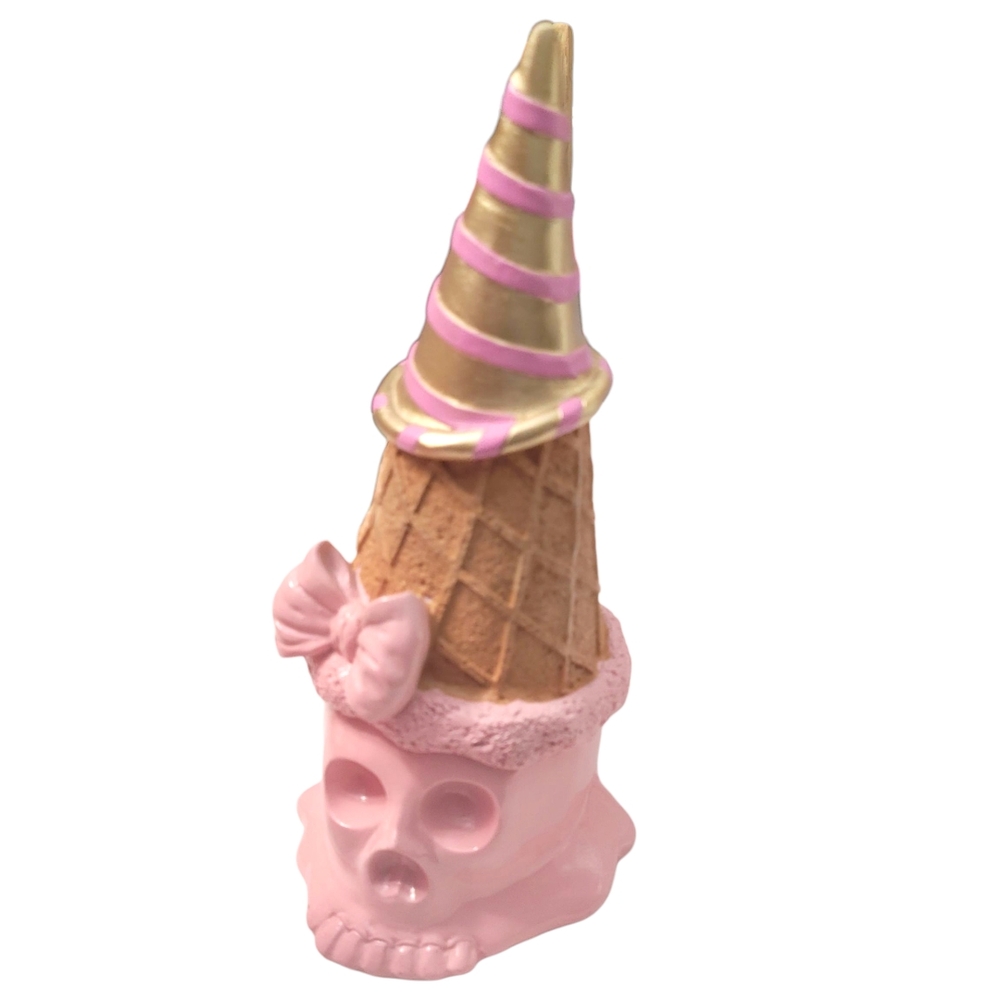 NWOT Upside Down Ice Cream Skull Decor Pink Pastel Goth Kawaii Summerween TikTok